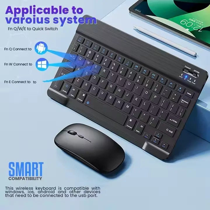 Bluejw Popular Bluetooth Mouse & Wireless Mini Keyboard Combo for Tablets, Laptops - Portable Gaming Keyboards Alternative - Image 3